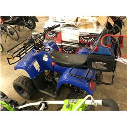 BLUE YOUTH SIZE GAS POWERED ATV, NOT RUNNING, WITH JUMP STARTER