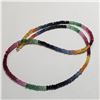 Image 1 : 14K YELLOW GOLD SAPPHIRE EMERALD RUBY (43CT) NECKLACE