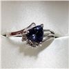 Image 1 : 10K WHITE GOLD TANZANITE(0.95CT) DIAMOND(0.05CT) RING