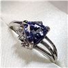 Image 2 : 10K WHITE GOLD TANZANITE(0.95CT) DIAMOND(0.05CT) RING