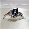 Image 3 : 10K WHITE GOLD TANZANITE(0.95CT) DIAMOND(0.05CT) RING
