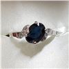 Image 1 : 10K WHITE GOLD SAPPHIRE(1.05CT) DIAMOND (0.06CT) RING