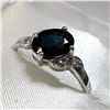 Image 2 : 10K WHITE GOLD SAPPHIRE(1.05CT) DIAMOND (0.06CT) RING