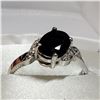 Image 3 : 10K WHITE GOLD SAPPHIRE(1.05CT) DIAMOND (0.06CT) RING