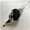 Image 4 : 10K WHITE GOLD SAPPHIRE(1.05CT) DIAMOND (0.06CT) RING