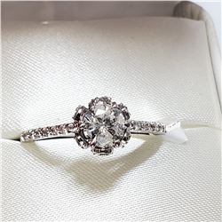 14K WHITE GOLD DIAMOND (0.65CT) DIAMOND (0.25CT) RING