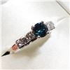 Image 1 : PLATINUM BLUE DIAMOND (0.5CT) DIAMOND (0.35CT) RING