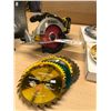 Image 1 : DEWALT 20 VOLT 7 1/4" CORDLESS SAW WITH ASSORTED BLADES