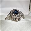 Image 2 : 14K WHITE GOLD SAPPHIRE(0.33CT) DIAMOND(0.14CT) RING
