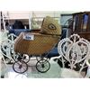 Image 2 : 3 PIECE WICKER PATIO TABLE SET & ROLLING WICKER BASSINET
