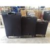 Image 2 : NEW IN BOX SWISS GEAR BLACK WITH BLUE TRIM 3 PIECE SUITCASES