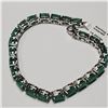 Image 2 : SILVER EMERALD (14.2CT) BRACELET 7"