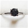 Image 1 : 10K WHITE GOLD  BLACK DIAMOND (1.3CT) RING SIZE 6
