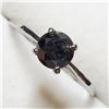 Image 3 : 10K WHITE GOLD  BLACK DIAMOND (1.3CT) RING SIZE 6