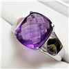 Image 2 : RHODIUM PLATED ST.SILVER AMETHYST(6CT) RING