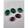 Image 1 : EMERALD & RUBY CABOCHONS 60.80CTW