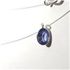 Image 1 : 10K WHITE GOLD NATURAL CEYLON SAPPHIRE FLOATING INVISIBLE 18"(1.1CT) NECKLACE