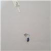 Image 2 : 10K WHITE GOLD NATURAL CEYLON SAPPHIRE FLOATING INVISIBLE 18"(1.1CT) NECKLACE