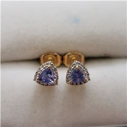 SILVER TANZANITE(2CT) EARRINGS