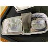 Image 3 : MI SENTOBELLA CARRY ON SUITCASE WITH WHEELS AND ORGANIZERS INSIDE, GREY QUILTED LOOK