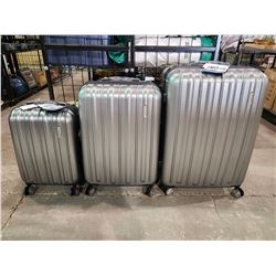 SAMSONITE QUARRY 3 PIECE LUGGAGE SET SILVER