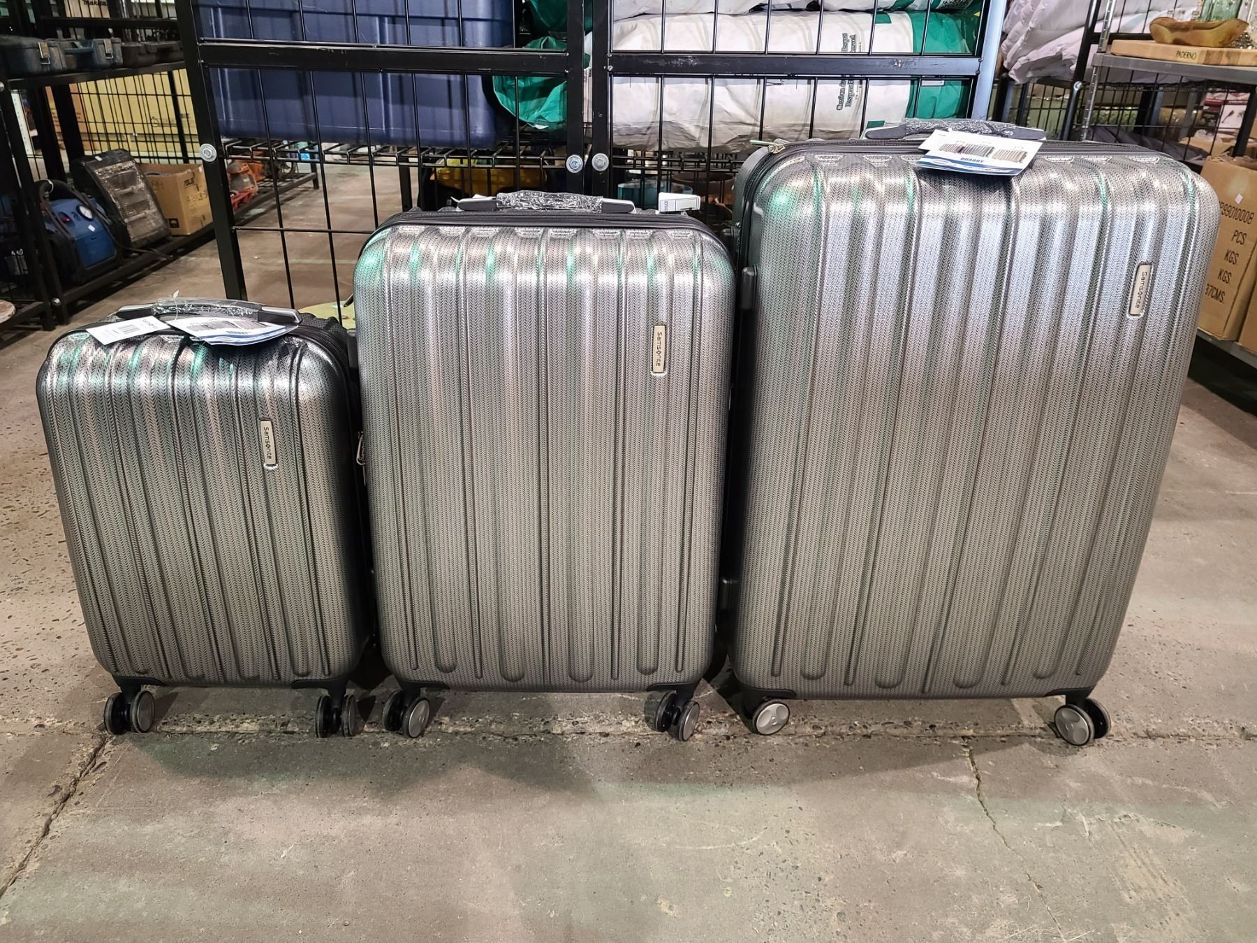 SAMSONITE QUARRY 3 PIECE LUGGAGE SET SILVER