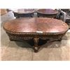 Image 2 : WOODEN CARVED COFFEE TABLE & END TABLE SET