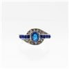 Image 1 : Lab Created Ladies Blue Sapphire White Gold Filled Ring