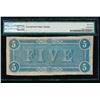 Image 2 : 1864 $5 Confederate States of America Note PMG 62EPQ