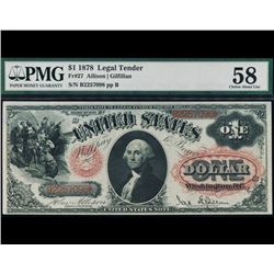 1878 $1 Legal Tender Note PMG 58