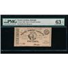 Image 1 : 5 Cent 1863 Raleigh NC Obsolete Note PMG 63EPQ