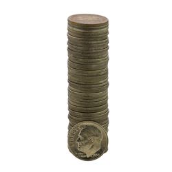 Roll of (50) Brilliant Uncirculated 1954-D Roosevelt Dime Coins