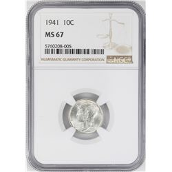1941 Mercury Dime Coin NGC MS67