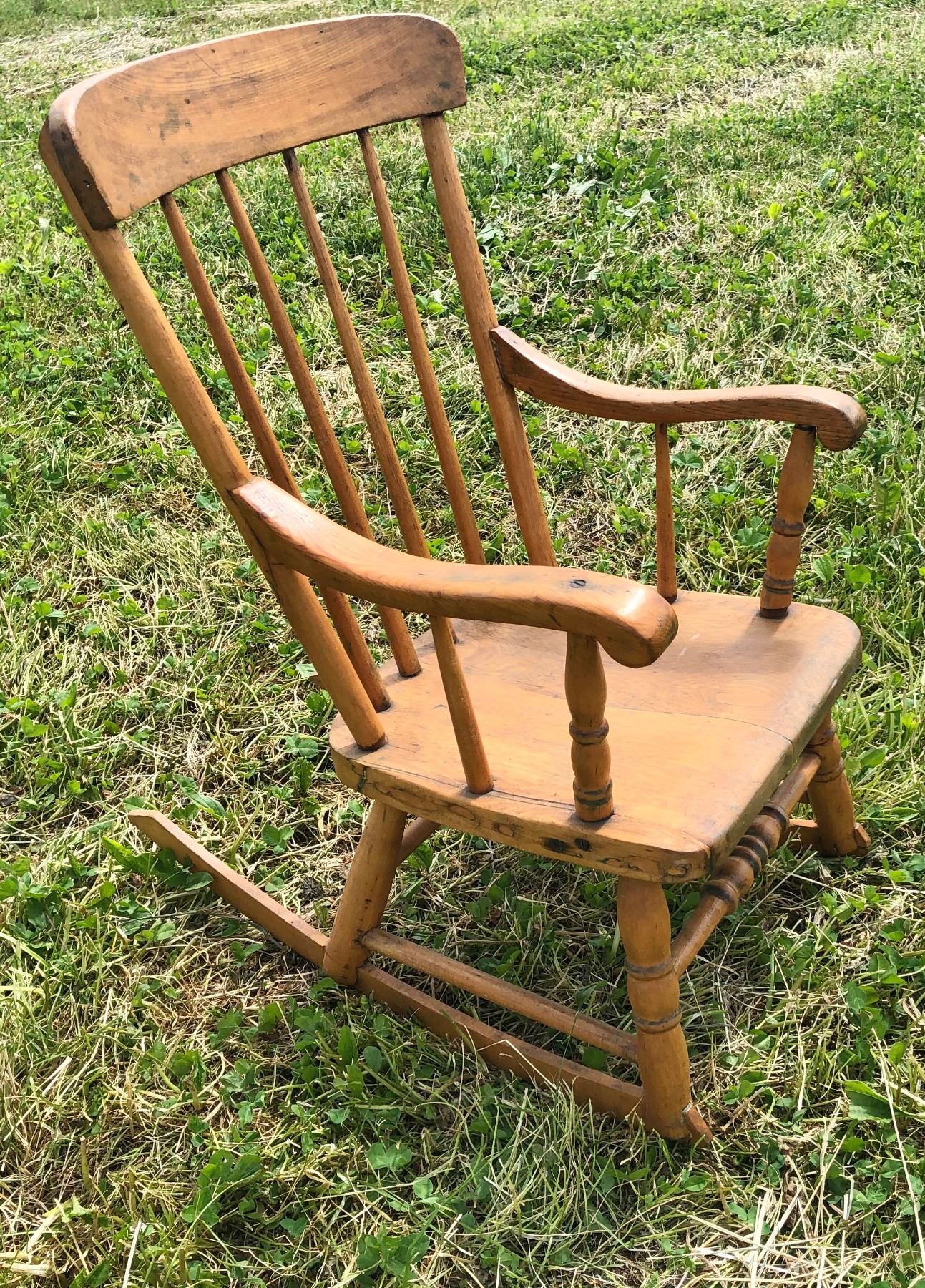 ANTIQUE WOODEN CHILDS ROCKER