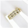 Image 3 : 14k Yellow Gold .95 ctw Baguette Cut Diamond Wavy Grooved Dual Row Band Ring
