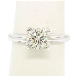 14k White Gold 0.83 ctw I VVS2 Round Brilliant Cut Diamond Solitaire Ring