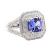 Image 1 : 5.17 ctw Tanzanite and Diamond Ring - 14KT White Gold