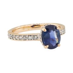 1.86 ctw Sapphire and Diamond Ring - 18KT Rose Gold