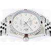 Image 3 : Rolex Mens Stainless Steel Gray Diamond & Ruby Datejust Wristwatch