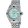 Rolex Ladies Stainless Steel Ice Blue Diamond & Sapphire Datejust Wristwatch