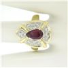 Image 5 : Vintage 18kt White and Yellow Gold 2.98 ctw Ruby and Diamond Cocktail Ring