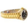 Image 9 : Rolex Ladies 18K Yellow Gold Black Diamond And Ruby President Wristwatch With Ro