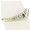 Image 7 : 14K Two Tone Gold .40 ctw European Cut Diamond Solitaire Engagement Ring