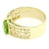 Image 8 : 14kt Yellow Gold 1.90 ctw Heart Peridot and Diamond Wide Band Ring