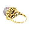 Image 3 : 0.64 ctw Diamond and Pearl Ring - 18KT Yellow Gold