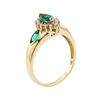 Image 4 : 1.15 ctw Lab Created Emerald and Diamond Ring - 14KT Yellow Gold