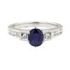 Image 2 : 1.51 ctw Sapphire and Diamond Ring - 18KT White Gold