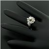 Image 7 : 14kt White Gold 1.00 ctw Diamond Cluster Cocktail Ring