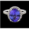 Image 2 : 3.25 ctw Tanzanite and Diamond Ring - 14KT White Gold