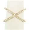 Image 1 : 14k Yellow Gold 0.50 ctw Round Brilliant Diamond Simple X Ex Cross Band Ring